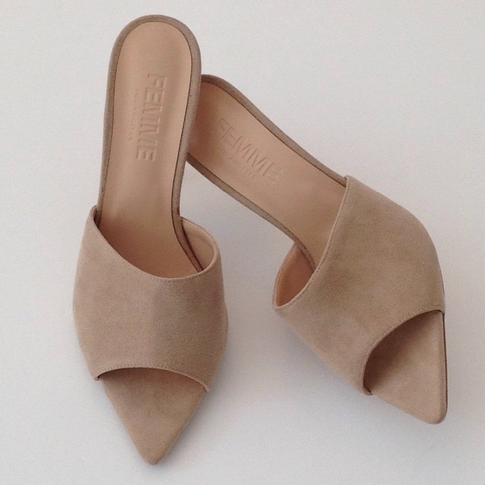 🍃🌹FEMME - Los Angeles 'Latte' Suede Stilettos - Picture 5 of 7